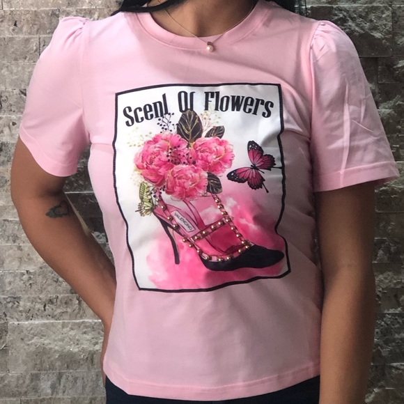 Pink Top with Printed Design - Picture 2 of 2